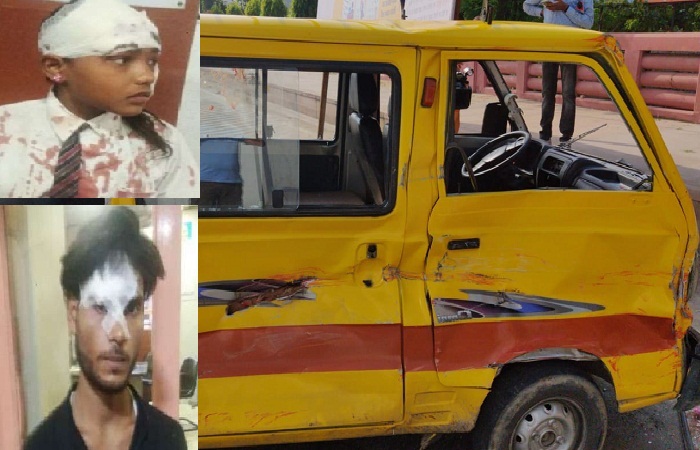 राजधानी लखनऊ में स्कूल बस और रोडवेज में टक्कर, तीन बच्चों समेत चार घायल