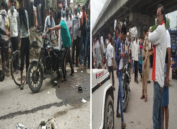 कानपुर के चकेरी में हादसा : ट्रक ने बाइक सवार दो को रौंदा, दोनों की मौत