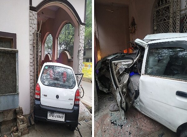 Breaking News : बांदा शहर में तेज रफ्तार कार गेट तोड़कर मकान में घुसी, एक घायल