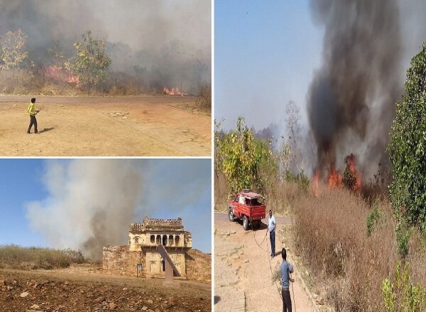 Update : बांदा के अजेय कालिंजर दुर्ग के जंगल में भीषण आग, 12 घंटे बाद भी सुलग रही चिंगारी
