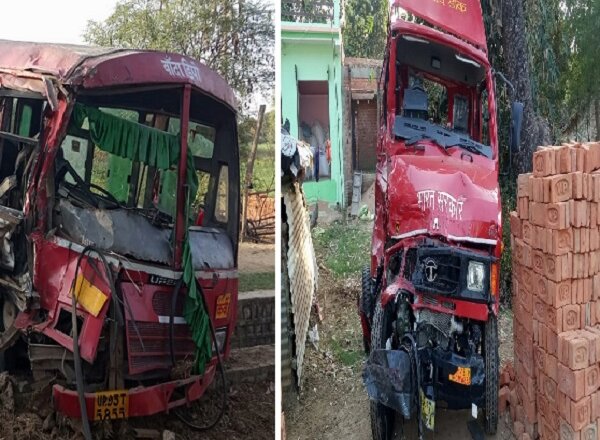 #Accident : बांदा में रोडवेज बस और डाक विभाग की पार्सल गाड़ी में टक्कर, 3 घायल