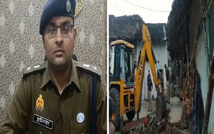 Banda police demolished house of goon who did obscene acts with his daughter in front of her father