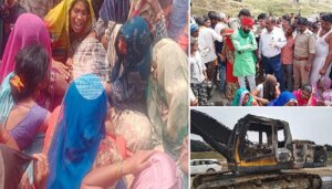 Illegal mining in Banda-Chitrakoot killed young man, people burnt Pokeland-cars, sued 4 including contractor of Banda