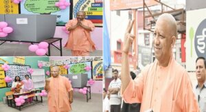 UP Nikay Chunav 2023 : CM Yogi casts first vote, voting continues for first phase of civic elections