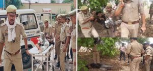 Police encounter in Banda, miscreant accused of bank robbery was shot and arrested