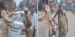Stick on Thsak : Challans of those who drive on vehicles with Brahmin-Rajput-Gurjar written on them