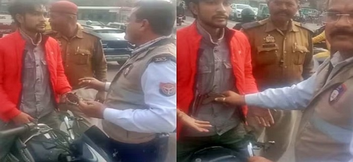 young man was riding bike with gun in broad daylight in Kanpur-arrested