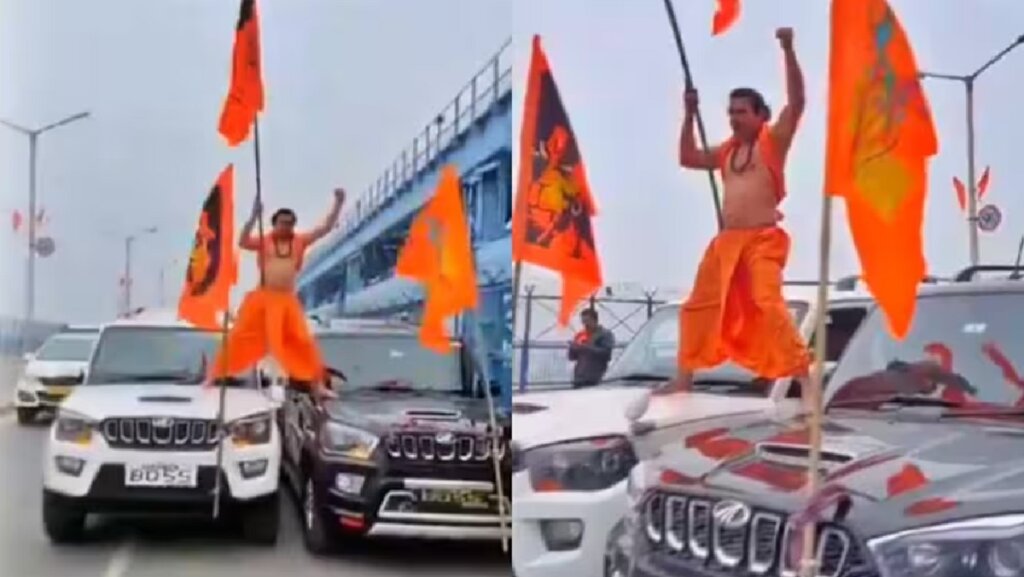 Kanpur Stunting : Foot on bonnet of moving Scorpio and flag in hand influence of rich man is heavy on police 
