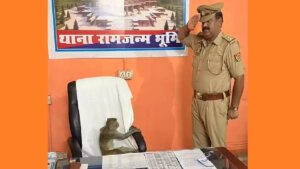 In Ayodhya Monkey suddenly sat on SHO's chair in police station