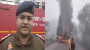 Breaking News: two people feared dead due to fire in trucks