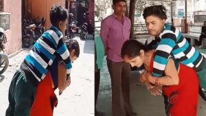 in RaeBareli woman reached CMO office carrying her husband on her back