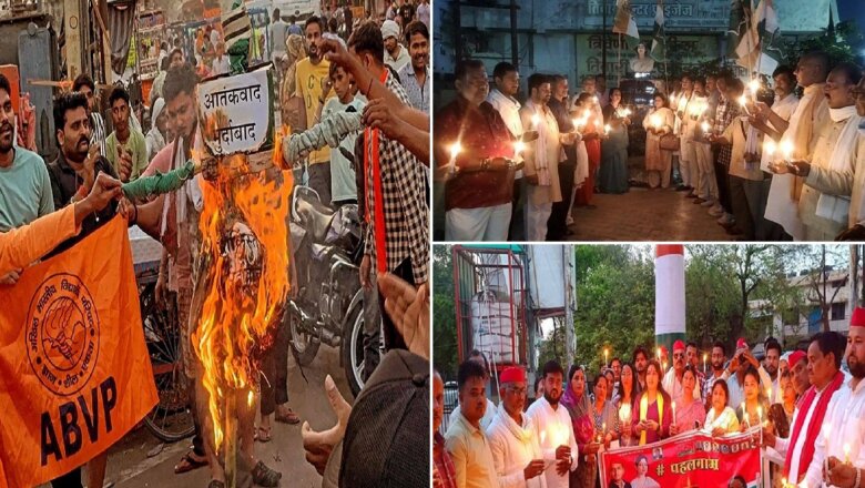 बांदा में पहलगाम अटैक के विरोध में आक्रोश, कैंडल मार्च से लेकर पुतला दहन तक..