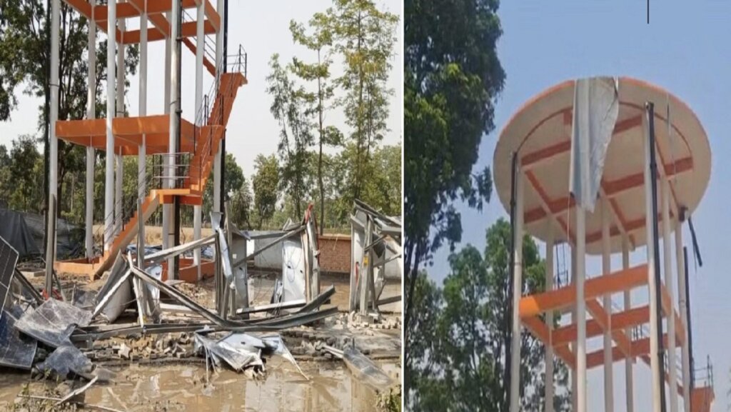 Corruption in Jal Jeevan Mission! Tank worth Rs. 3.5 crore burst like balloon in Lakhimpur Kheeri- Akhilesh Yadav took jibe