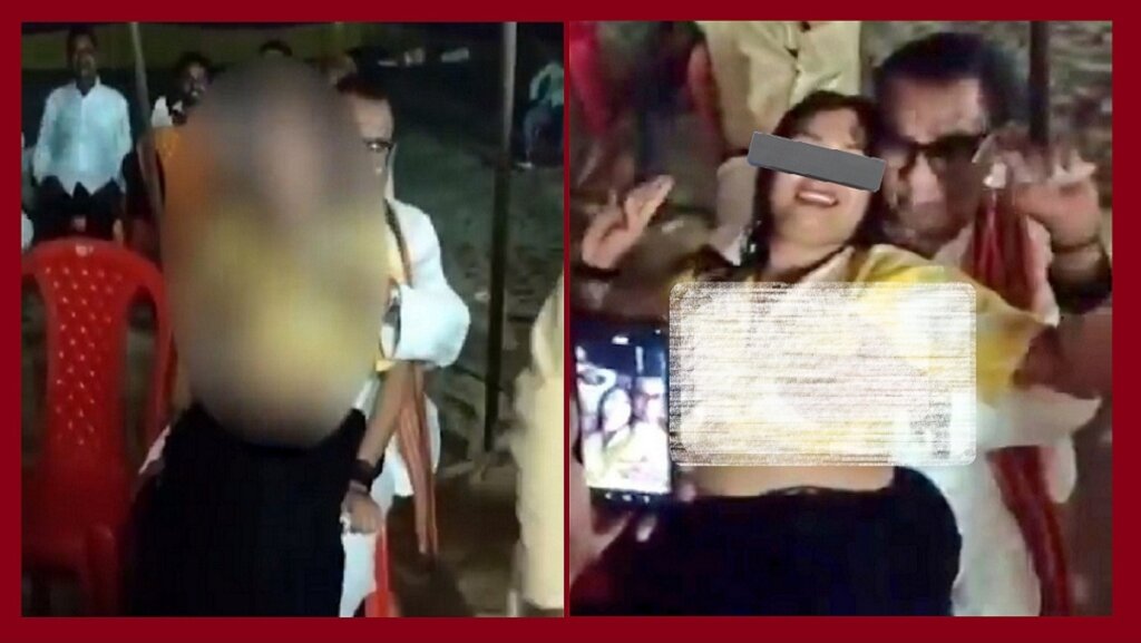bjp-leader-babban singh obscene-video-goes-viral-with-lady-dancer