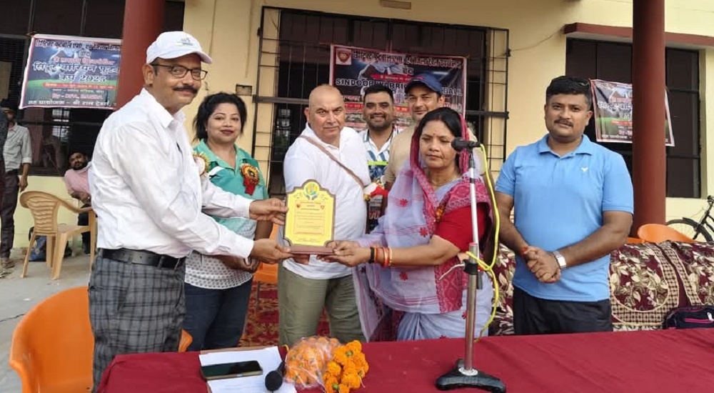 Sindoor Warriors Football Cup-2025 organized at Banda Sports Stadium