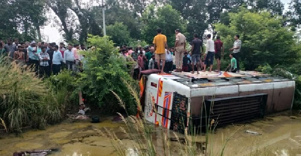School bus overturned after hitting bike-father and son died
