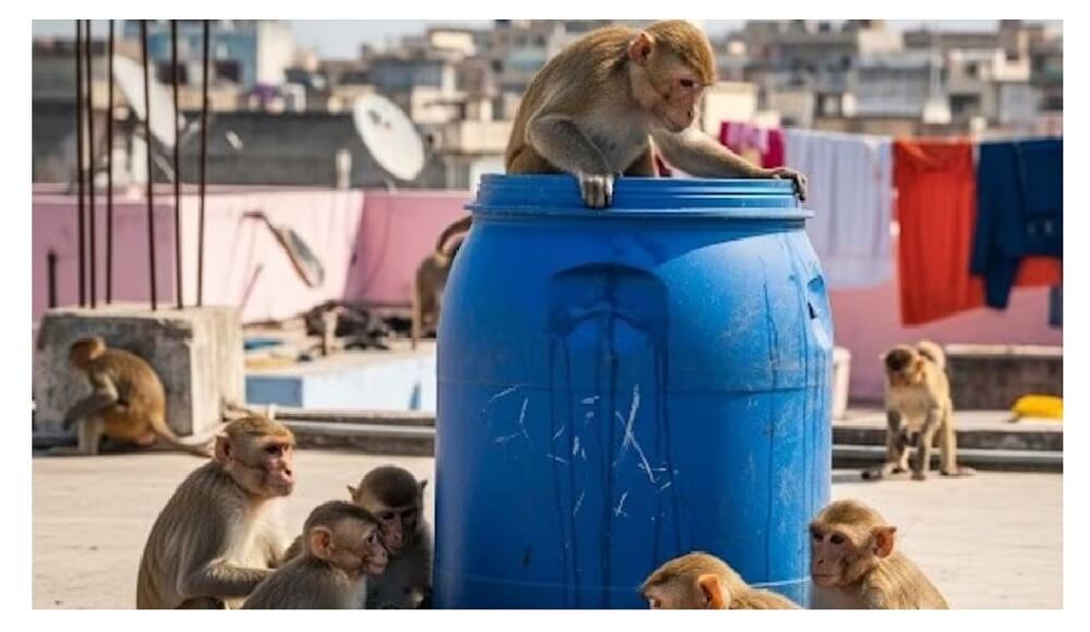 UP: group of monkeys took away an innocent child