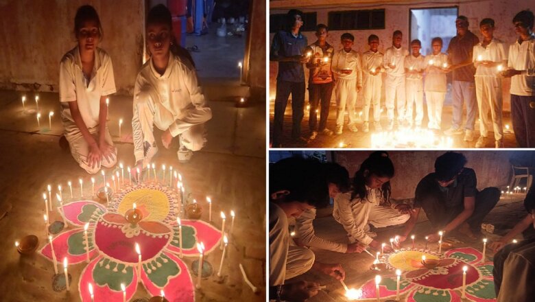 Happy_Diwali: बांदा स्टेडियम में क्रिकेट ट्रेनीज ने रंगोली बनाकर और दीप जलाकर मनाई दीवाली