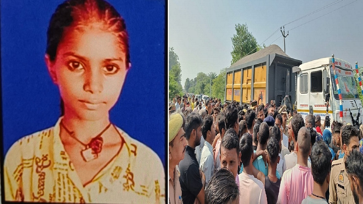 speeding truck crushed student in Banda…Angry people blocked road
