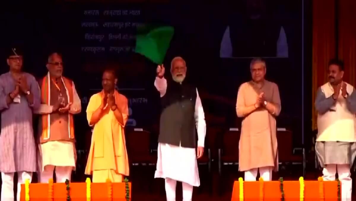 PM Modi flagged off four Vande Bharat trains in Kashi