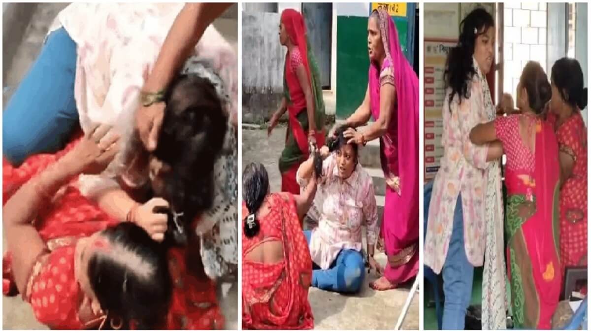 fierce fight broke out between Female teacher and cook in Unnao 