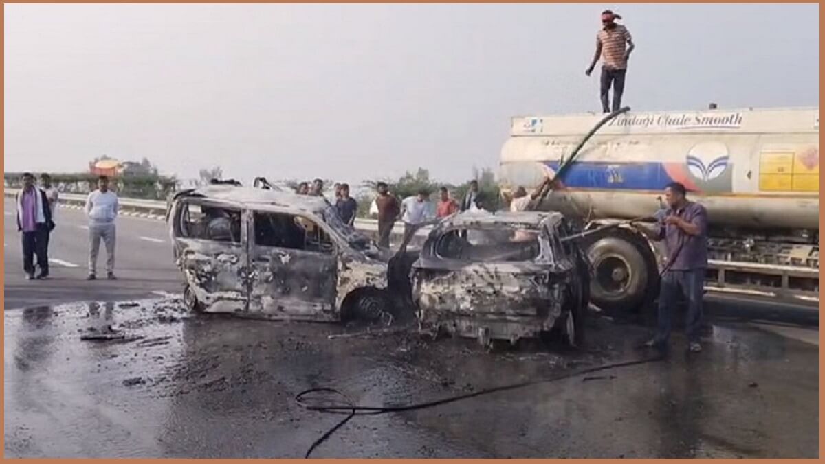 Major accident in Barabanki UP Five members of same family including mother-four children burnt alive