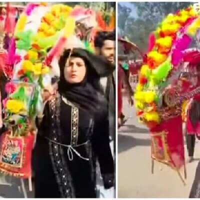 यूपी: बुर्के में कांवड़ ला रही मुस्लिम महिला तमन्ना सुर्खियों में..