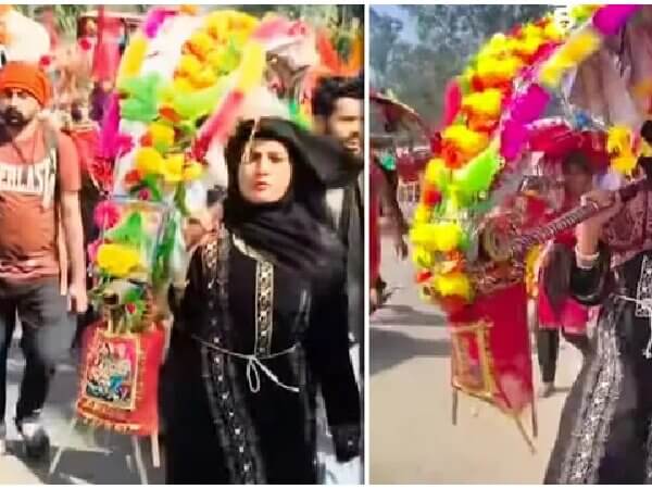 यूपी: बुर्के में कांवड़ ला रही मुस्लिम महिला तमन्ना सुर्खियों में..