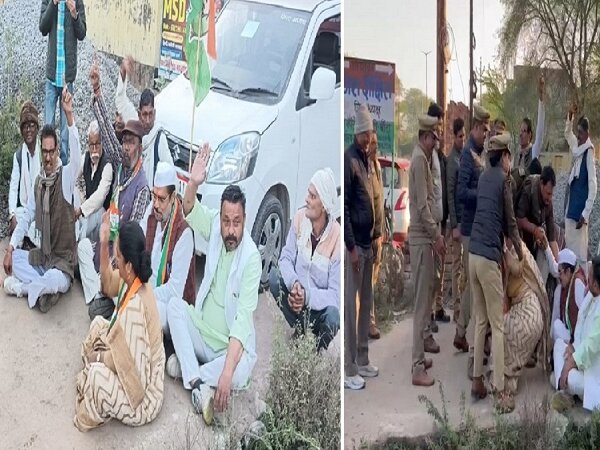 बांदा में कांग्रेसियों का प्रदर्शन-जिलाध्यक्ष राजेश दीक्षित होम अरेस्ट