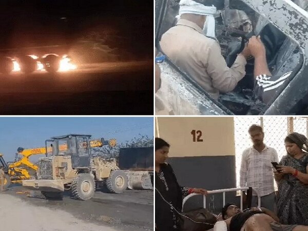 बांदा-झांसी हाइवे पर भीषण हादसा, ट्रकों की टक्कर में 3 की जिंदा जलकर मौत