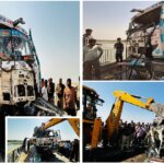 बांदा में यमुना नदी पुल पर हादसा, डंपरों की भीषण टक्कर-दोनों चालक..