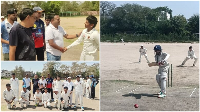 बांदा स्टेडियम में अंडर-14 ट्रायल मैच में कांटे की टक्कर-टीम ब्लू ने मारी बाजी