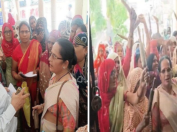 बांदा में ‘बेलन गैंग’ महिलाओं का स्मार्ट मीटर पर हल्ला बोल प्रदर्शन-लहराए बेलन