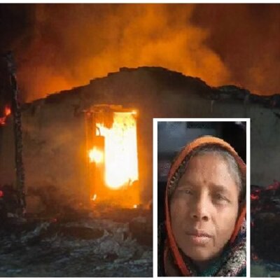 दर्दनाक: बांदा में आग में जलकर पत्नी की मौत-पति गंभीर, बिजली तार बना काल