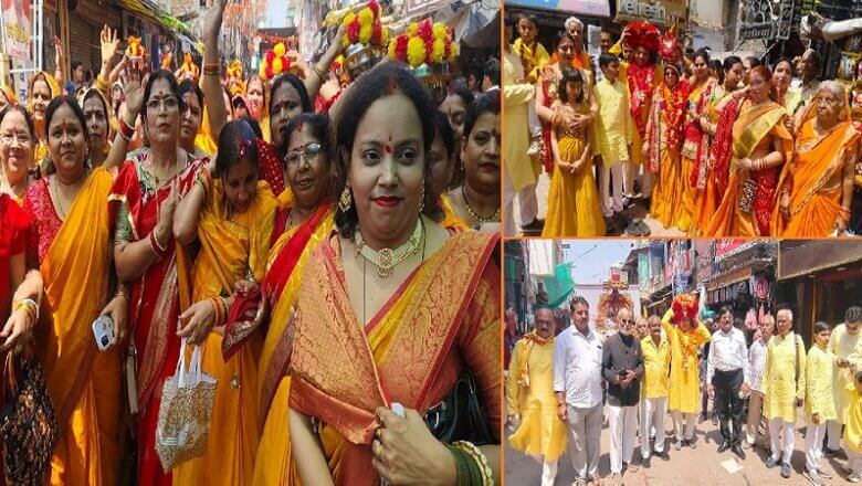 बांदा शहर में धूमधाम से निकली शोभा यात्रा-श्रीमद् भागवत कथा शुरू