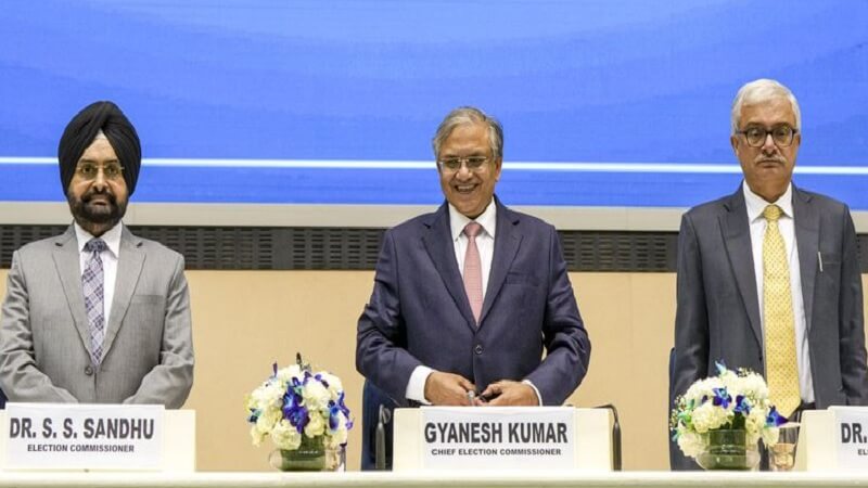 CEC Gyanesh Kumar announcing election results of five states