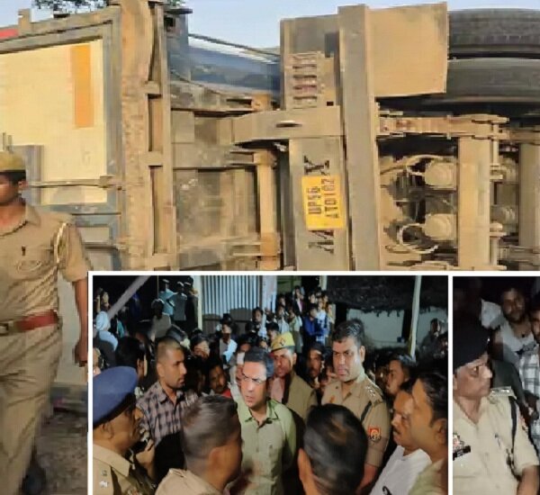 यूपी में बड़ा हादसा, खनन के ट्रक ने साइकिल सवार रिटायर्ड शिक्षक को कुचलकर ई-रिक्शा को रौंदा-पांच की मौत