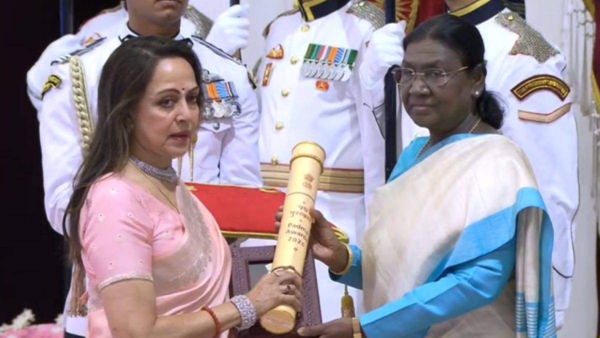 Legendary actor Dharmendra awarded Padma Vibhushan-Ahana and hema emotionals