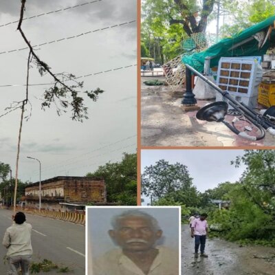 बांदा में आंधी का कहर, दो की मौत-विद्युत व्यवस्था ठप-जनजीवन अस्त-व्यस्त