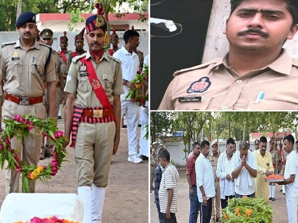 बांदा पुलिस लाइन में मृतक पुलिसकर्मी को दी गई भावभीनी श्रद्धांजलि
