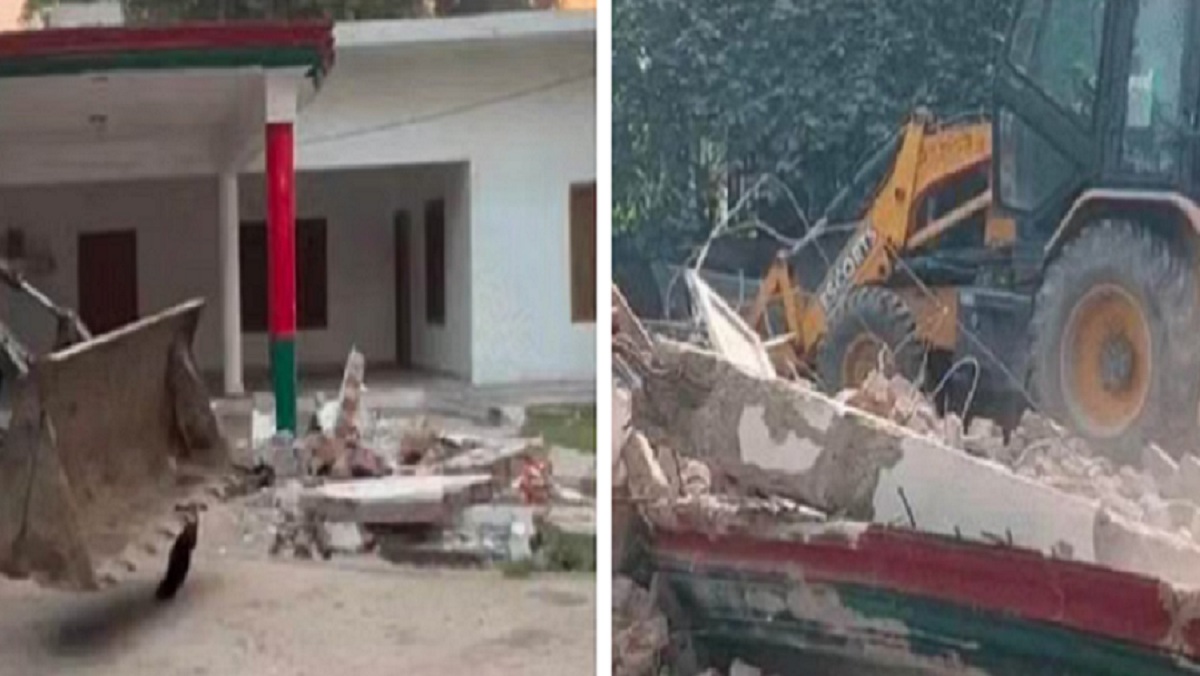 District administration in Sitapur demolishes SP office using bulldozer