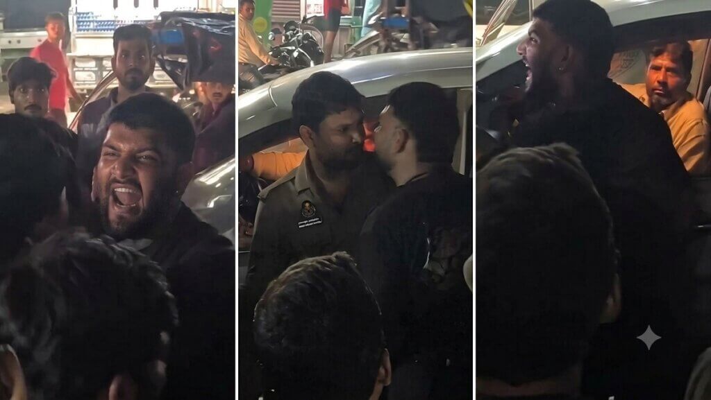 बांदा में बीजेपी के पूर्व विधायक के गनर से दबंगई कर धक्का-मुक्की करता युवक