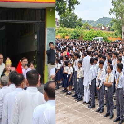 बांदा: सरस्वती शिशु मंदिर विद्यालय में वंदे मातरम का सामूहिक गायन