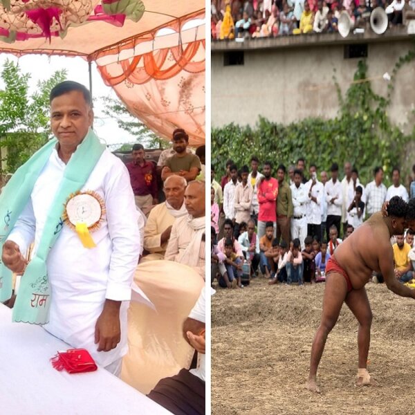 बांदा-तिंदवारी: दंगल में पहुंचे दलजीत सिंह, पहलवानों का बढ़ाया हौंसला