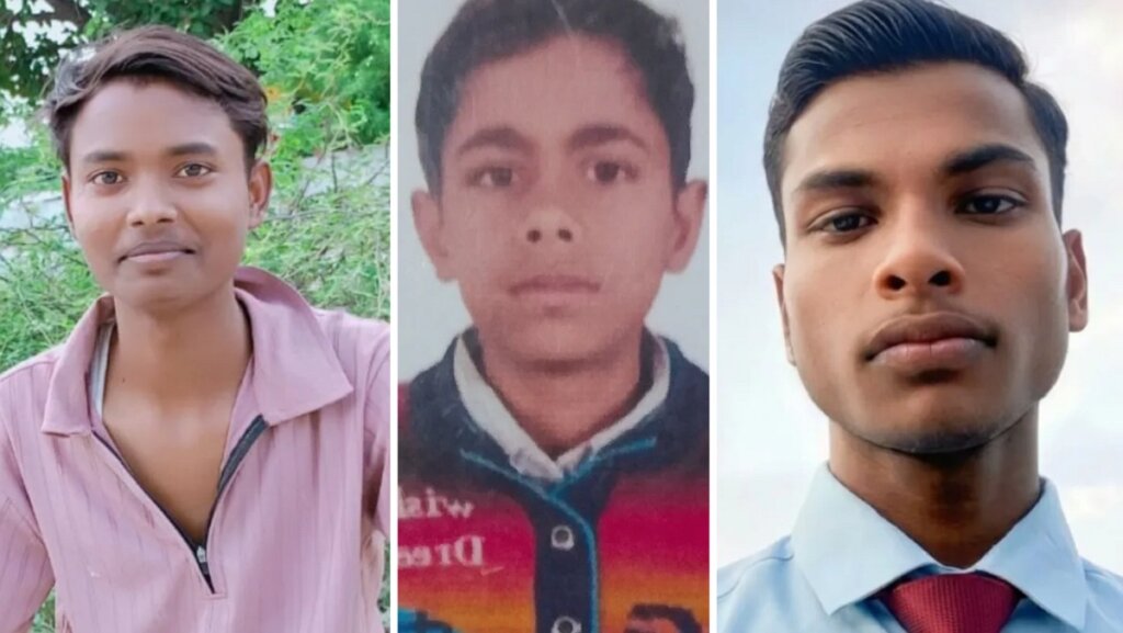 फतेहपुर में विसर्जन के दौरान डूबने वाले तीनों किशोरों की फोटो